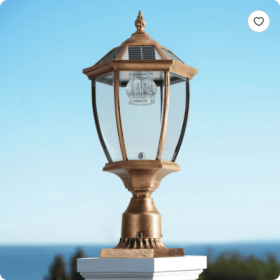 20 Golden Solar Powered LED Outdoor Lantern, Vintage Garden Light With Elegant Glass Design For Pathways, Yards, And Patios  1-Pack (Option: Bronze)